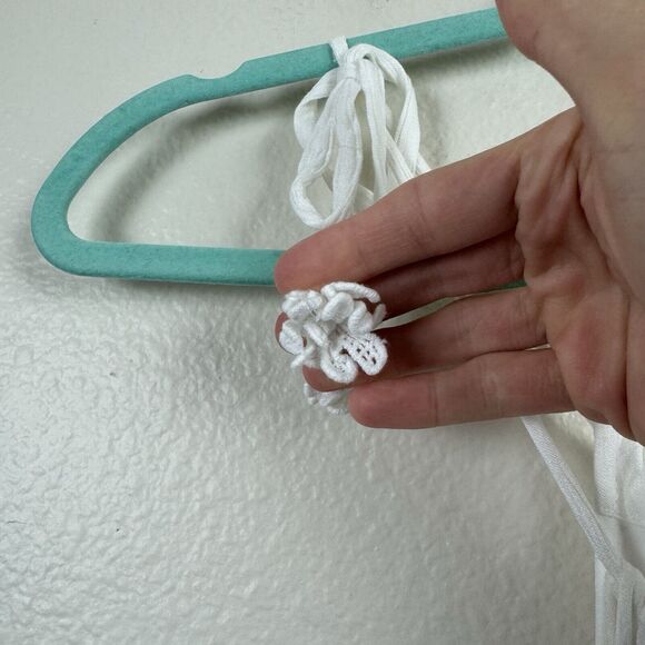 NWT Old Navy Boho Gauzy Crochet Lace Tiered A-Line Halter Midi Dress White Med - Picture 4 of 16